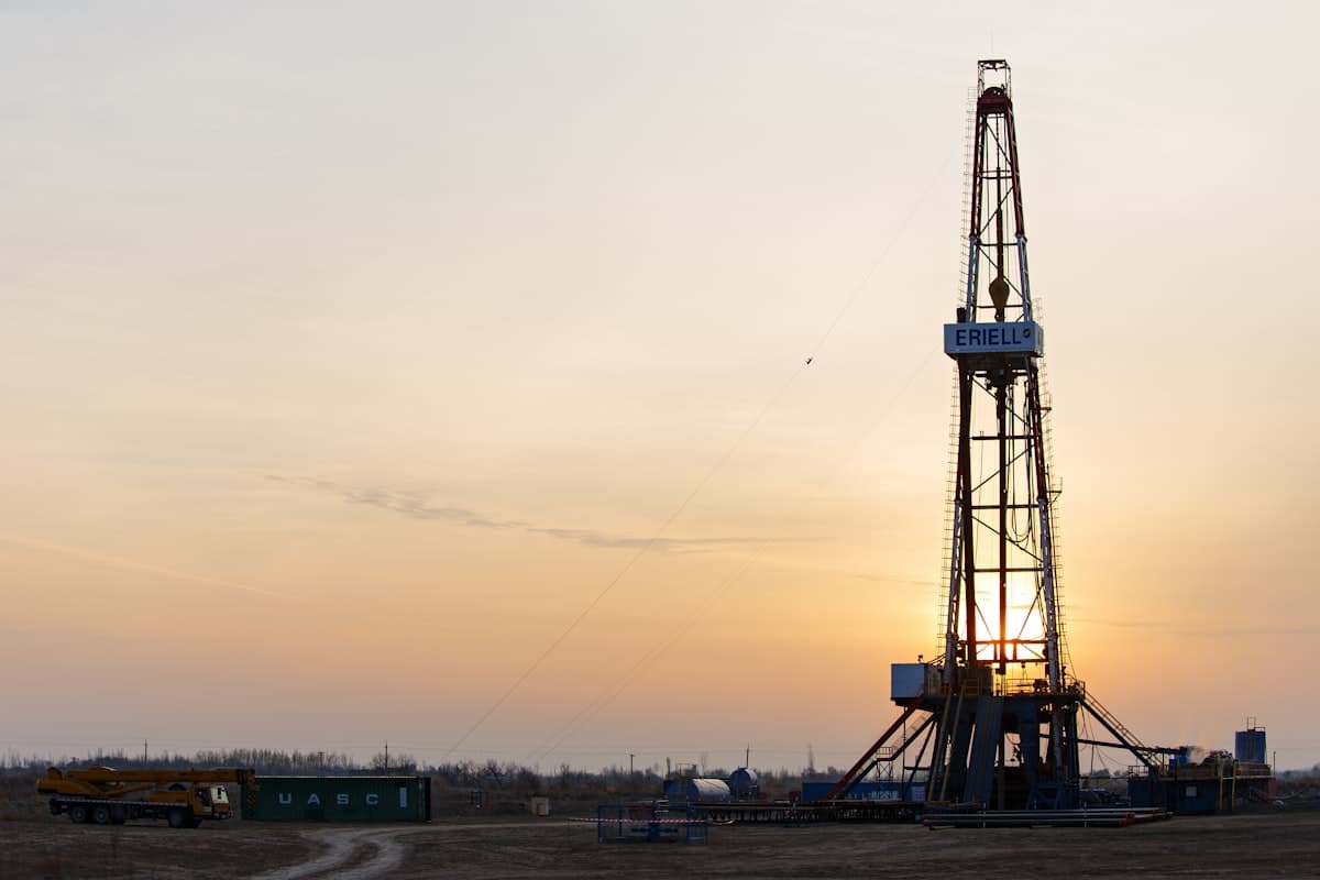 Oil drilling rig in the field